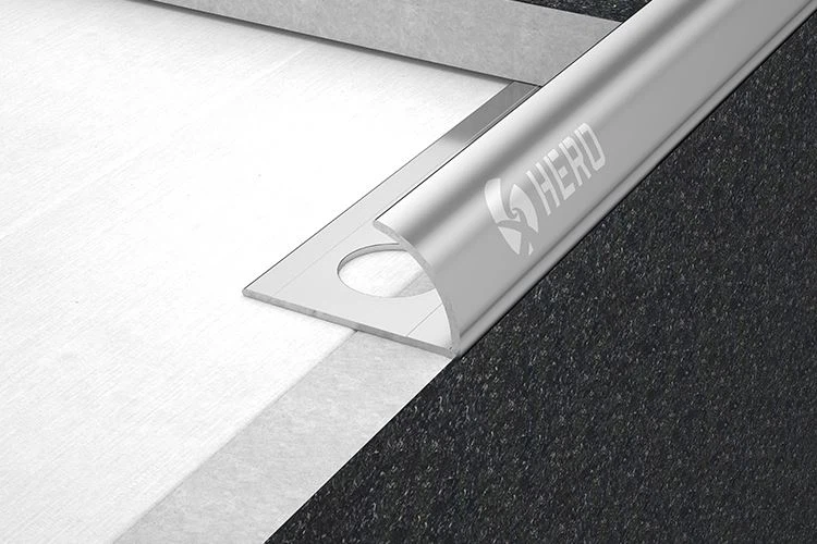 Stainless steel tile trim line