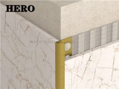 Rounded Corner Brass Tile Trim