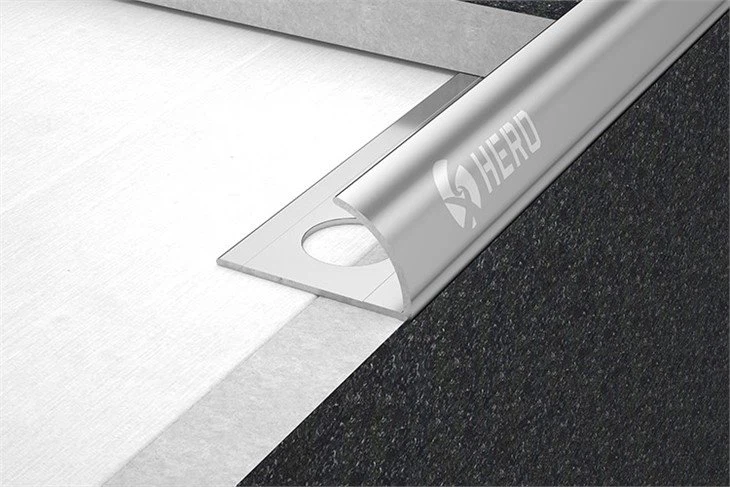 Stainless steel tile trim line