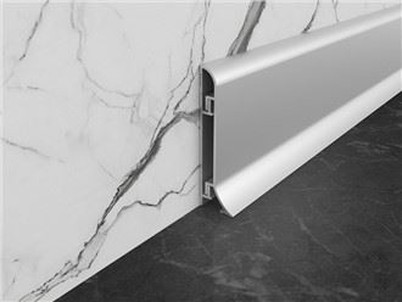 Silver Metal Skirting On The Wall