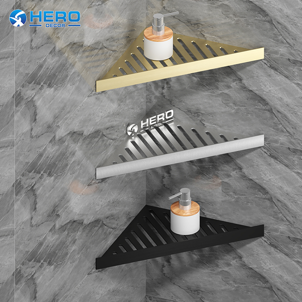 Stainless Steel Corner Shower Shelf Slot Design Recessed For Tile Wall
