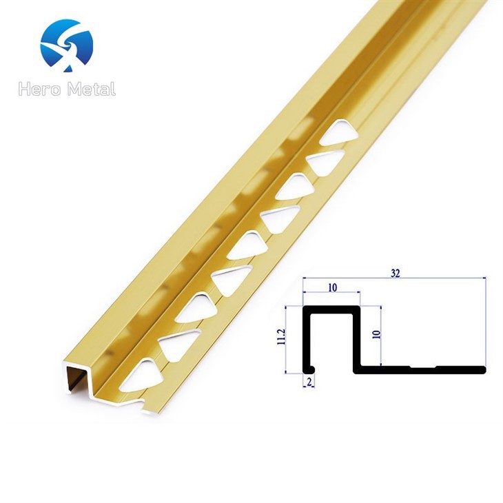 gold color square tile trim