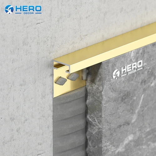 Aluminum Square Shape Chorme Tile Edge Trim factory