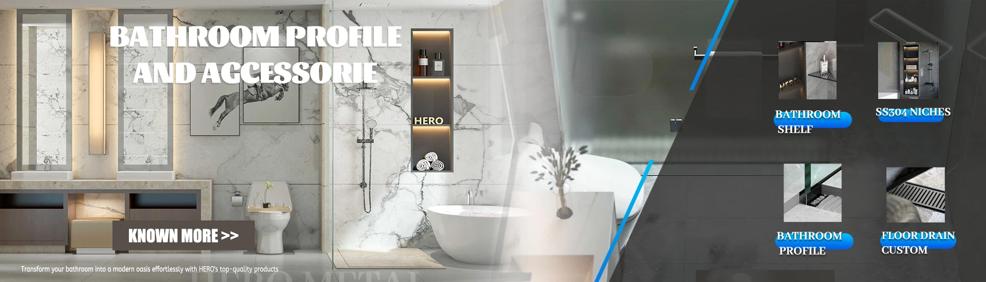 hero metal bathroom profile shower room accessories products list