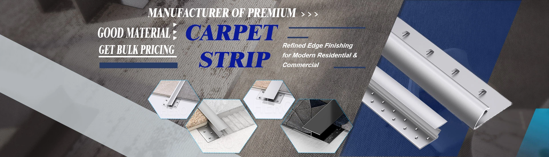 aluminum carpet strip profiles factory & manufacturer - hero metal
