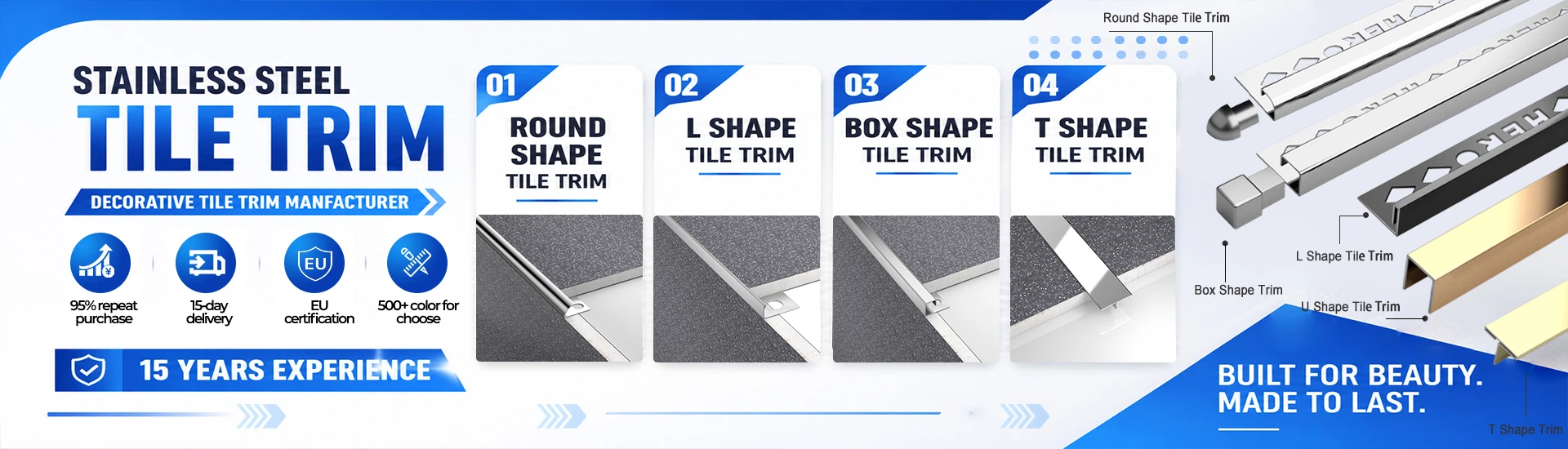 stainless steel tile edge trim manufacturer - hero metal
