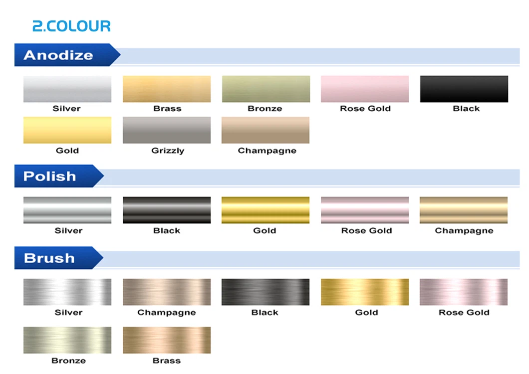 Aluminum Carpet Trims Colors & Surface Finishes Aluminum Carpet Trims Colors & Surface Finishes