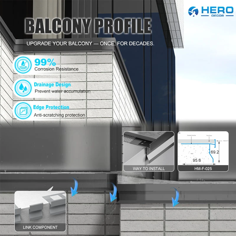 Anti-UV Anodized Aluminum Balcony Edging Profiles Performance in Newsealand Building Anti-UV Anodized Aluminum Balcony Edging Profiles Performance in Newsealand Building