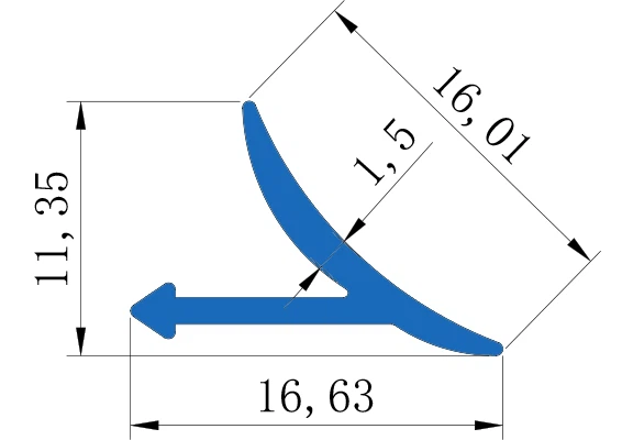 TCA160 Inside Corner Tile Trim drawing TCA160 Inside Corner Tile Trim drawing