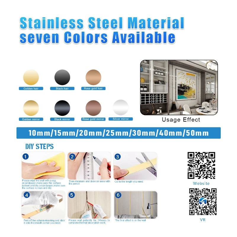 Self-Adhesive Stainless Steel Strips colors and installation method Self-Adhesive Stainless Steel Strips colors and installation method