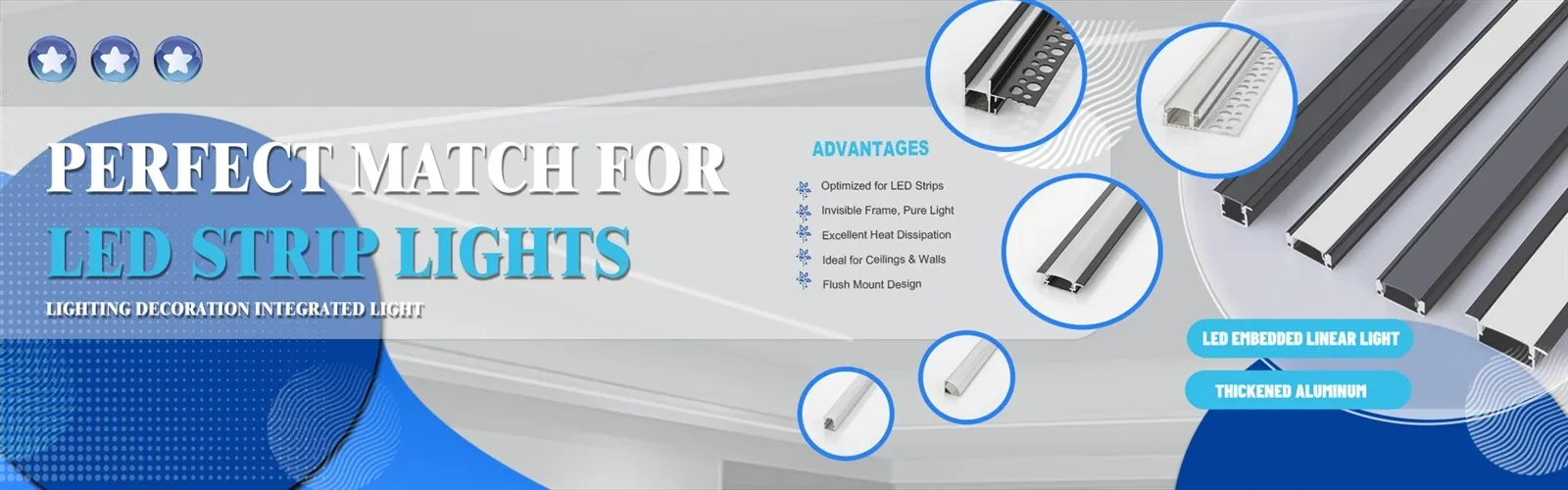 Plaster-In LED Profile Channels series by hero metal manufactuer Plaster-In LED Profile Channels series by hero metal manufactuer