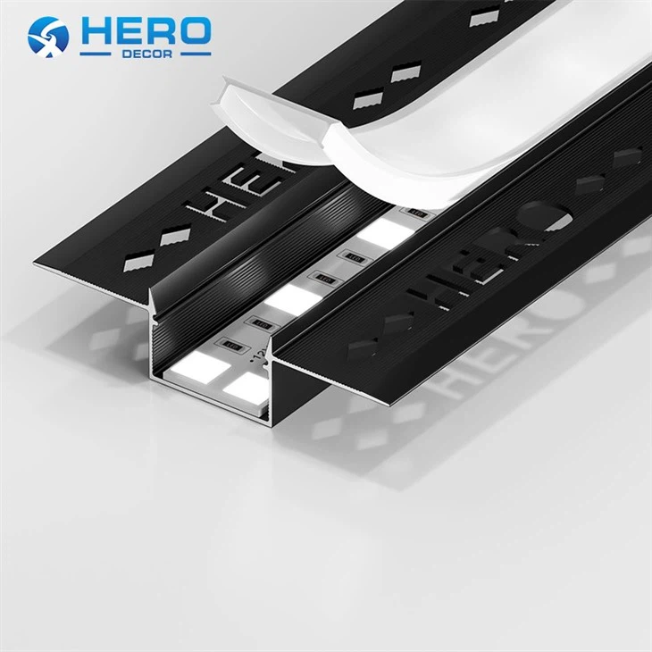 Tile in Led Profile Black